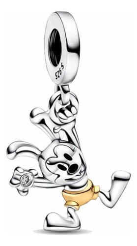 Charm Pandor4 Disney Mickey Mouse Retro Colgante Plata S925