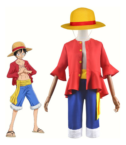Disfraz Luffy One Piece Importado Tallas Desde 4 Hasta L