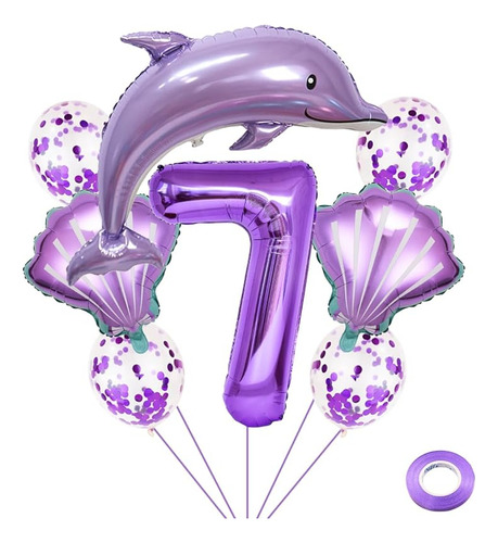 Globos De Cumpleaños De 7º Delfin Globo Gigante De Papel De