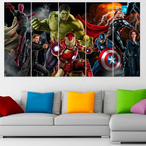 Cuadro Poliptico Los Vengadores Era Del Ultron Art 120x70cm 