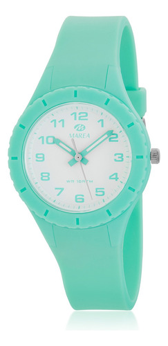 Reloj Pulsera Análogo Marea Watch B4410801 Kids Correa Turquesa Bisel Turquesa Fondo Blanco