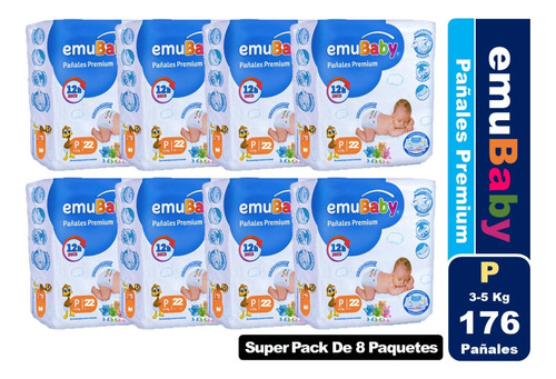 Pañales Emubaby Premium Elige Talla Pack X 8 Paquetes