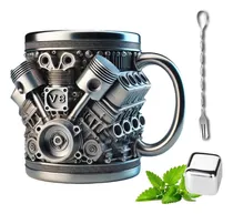 Comprar Taza Café Acero Inox 15oz Motores V Doble Pared Regalo