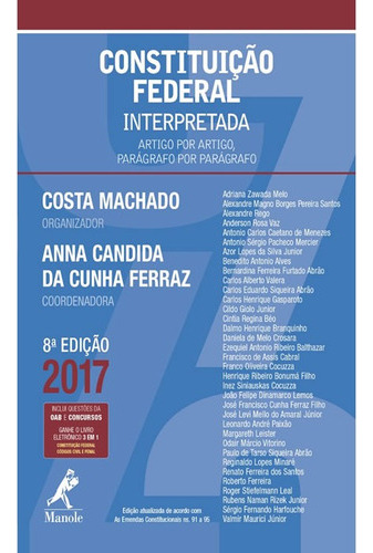 Constituição Federal Interpretada, De Machado, Costa. Editora Manole, Capa Mole Em Português