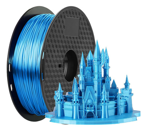 Filamento De Impresora 3d 1.75mm, Filamento Pla Azul Seda 1.