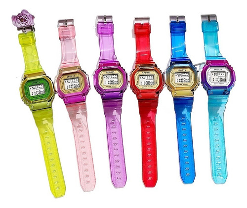 10 Pzas Reloj Led Inteligente Mujer Hombre Infantil Vistoso