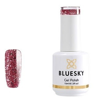 Esmalte Gel Permanente Bluesky Colores Rosados Glitter 15 Ml