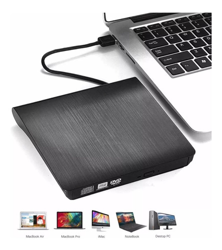 Grabador Dvd Externo Lector Usb Cd Reproductor Windows Mac 