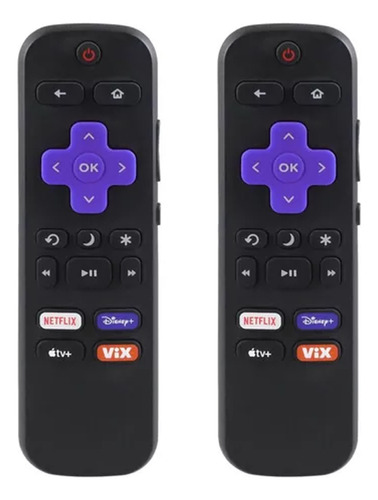 Domoko Control Remoto Para Roku Tv Tcl Hisense Onn Hitachi Element Westinghouse Philips Jvc Tvs 2 Pzs
