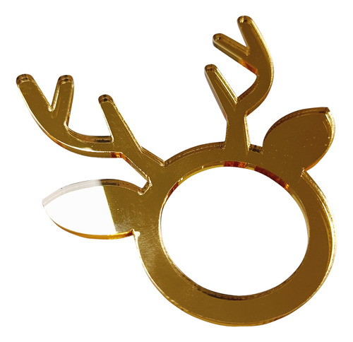 8 Anillos Servilletero Navideno Acrilico Dorado