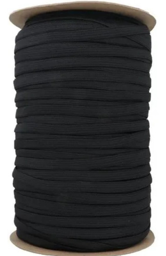 Elástico Poliéster Negro 7mm 200mts Resorte Ropa Textil