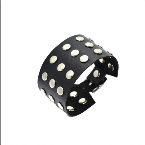 Brazalete Cuero Taches Pulsera Rock Metal