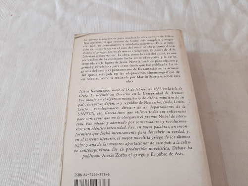 Imagen 2 de 6 de La Ultima Tentacion Nikos Kazantzakis Debate