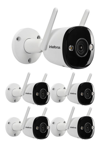 Kit 5 Câmera Wi-fi Full Hd E Áudio Im5+ Full Color Intelbras
