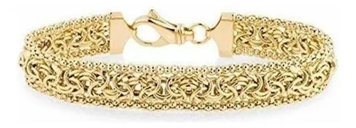 Miabella Pulsera De Cadena De Eslabones De Malla Con Cuentas