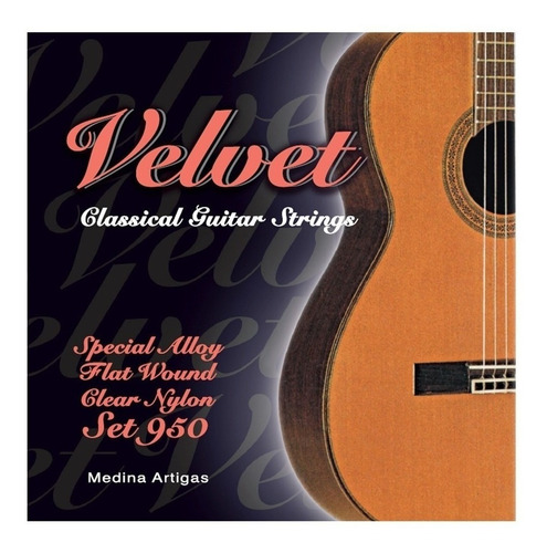 Encordado P Guitarra Clasica Criolla Velvet Flat Wound 950
