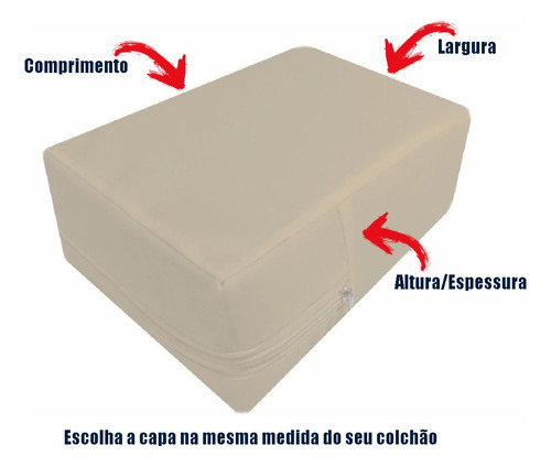 Imagem 7 de 10 de Capa Casal Impermeável Colchão Anti Alérgica Bege