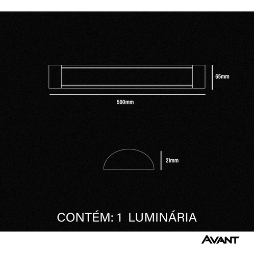 Luminaria Led Elegance Fit 18w 3000k 127V/220V Preto Avant Estrutura Preto Fosco 127V/220V