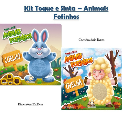 Kit Animais Fofinhos - 2 Livros Cartonados Sensoriais