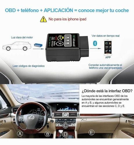 Imagen 5 de 10 de Escaner Automotriz Hh Obd2 Elm327 V1.5 Bluetooth 5.1