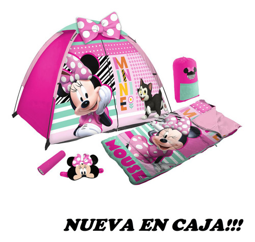 Set De Casa De Campaña Infantil Minnie Mouse 5 Pzas En Caja Rosa Chicle (Usado)