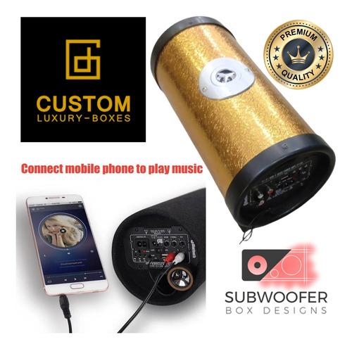 Corneta Amplificada Subwoofer Hisux Mp3 Radio Fm Usb Tf