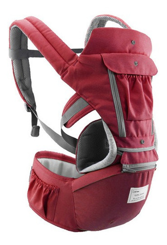 Bolsa Canguru Ergonômico Bebê Vermelha Mamãe 3 Em 1