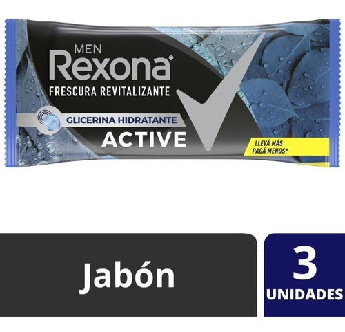 Jabon Rexona Jabon De Tocador Rexona Men Active 3u De 125gr