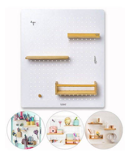 Organizador De Pared Madera Con Accesorios