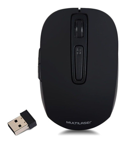 Imagem 5 de 7 de Mouse Sem Fio Wireless 2.4 Ghz Lítio Preto Multilaser Mo277
