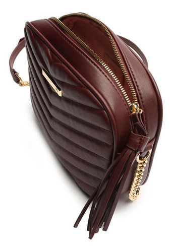Imagem 3 de 5 de Bolsa Feminina Tiracolo Câmera Matelassê Bordô - My Shoes
