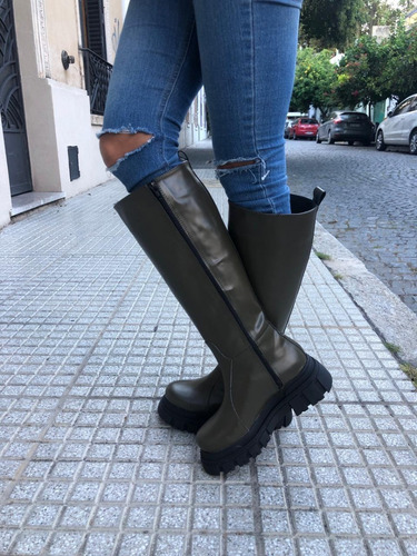 Imagen 3 de 3 de Bota Corre Lola Nathy Cuero Verde