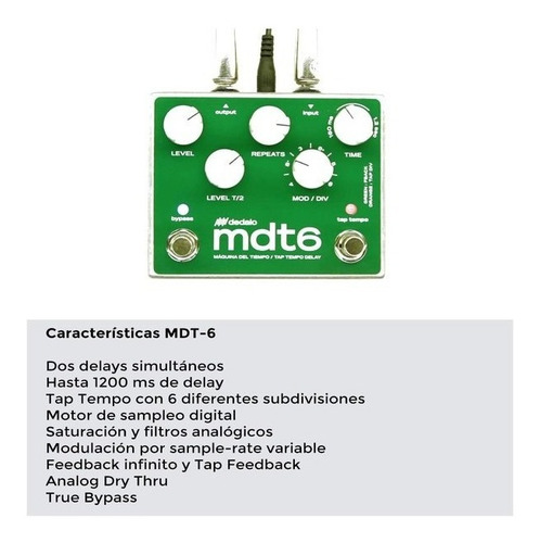 Pedal De Efecto Delay Dedalo Mdt6 Máquina Del Tiempo Saini