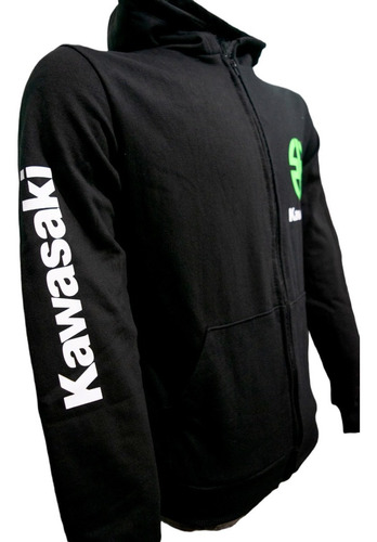 Imagen 3 de 7 de Buzo Canguro Kawasaki Capucha Moto Racing Motoscba