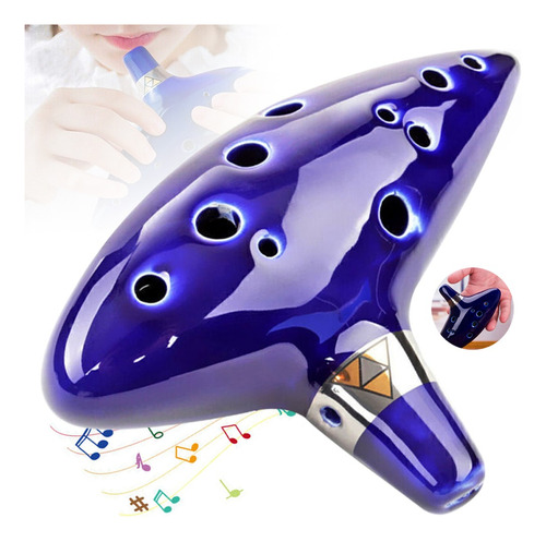 Ocarina De Cerámica Zelda + Base + Cancionero + Funda Gratis