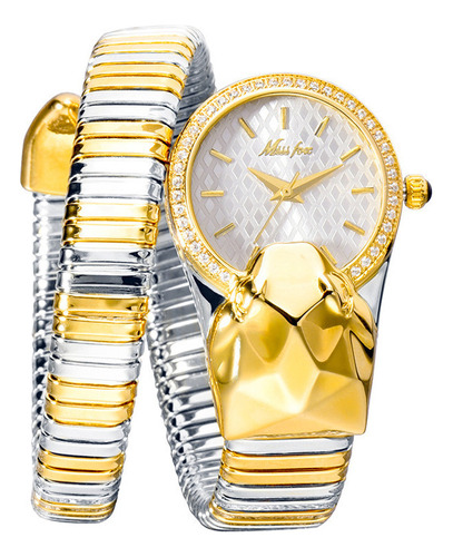 Relojes De Cuarzo Inoxidable Missfox Fashion Color Del Fondo Silver Gold White