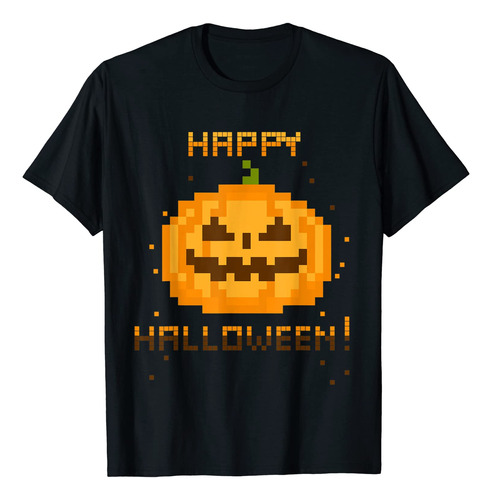 Videojugador Para Mujer Pixel Jack-o-lantern Camiseta De