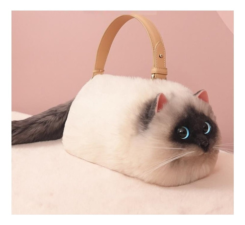 Bolso De Gato En Blanco Y Negro Hecho A Mano Para Mujeres