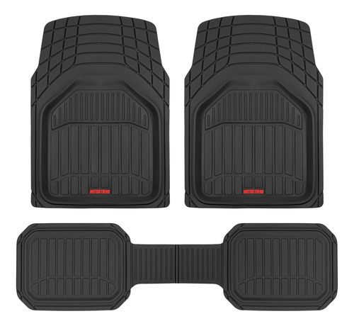 Cubre Alfombra Motor Trend 3 Piezas Auto Camioneta - Negro