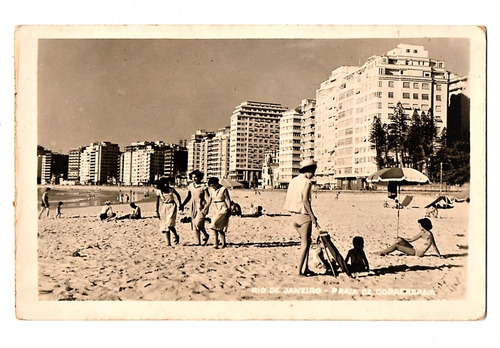 Cartao Postal Praia De Copacabana - Rj - Anos 50