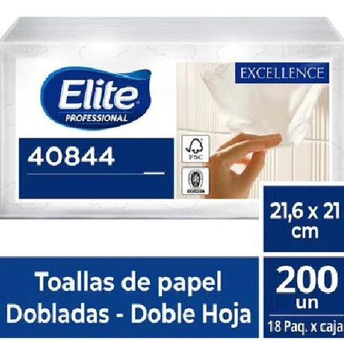 Toalla Doblada Doble Hoja Elite 200uni(1 Display) Super