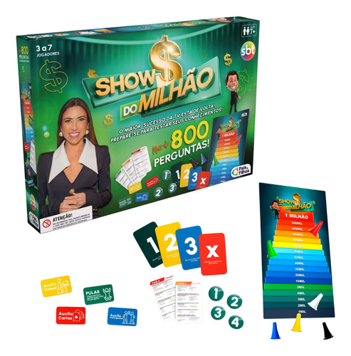 Jogo Tabuleiro Show Do Milhão Original Com 800 Perguntas