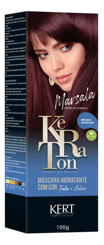 Kit Tinte Kert Cosméticos  Keraton Baño de brillo Máscara hidratante com cor tom marsala para cabelo