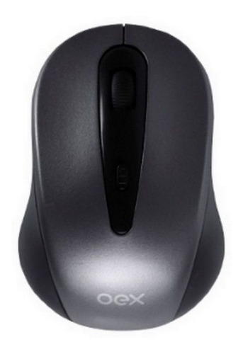 Mouse Wireless 1600 Dpi Oex Stock Ms-408 Preto E Chumbo