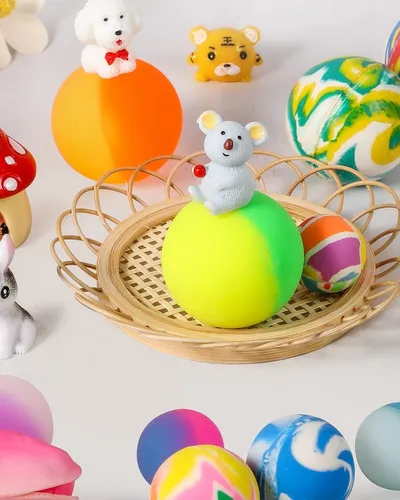 Pllieay 12pcs Bouncy Balls 3 Sizes Mixed Color, Bouncing ...