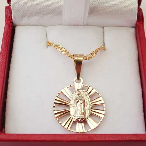 Amor Eterno - Virgen Circular Oro Sólido + Cadena Color Amarillo