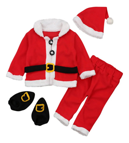 Disfraz De Papá Noel Para Bebés Y Niños, Disfraz Rojo De Nav