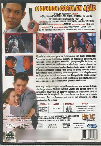 Dvd - O Guarda Costa Em Ação - Jet Li - Corey Yuen (Usado)