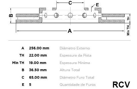 Disco Frenos Trasero Para Volkswagen Crossfox  2011