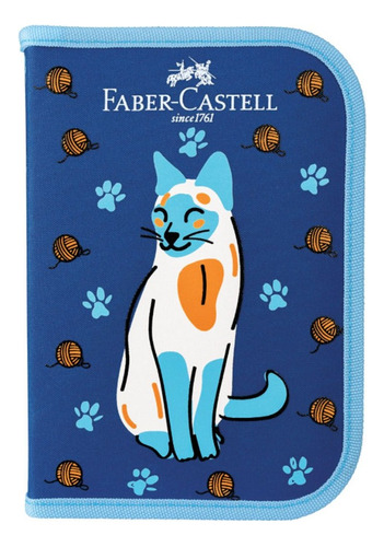 Estojo Kit Escolar Completo Coleção Pets Faber-castell, Gato